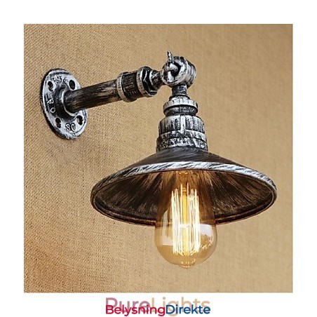 Industriell Stil Nordisk Vannrørsvegglampe Vegglampe Sølv