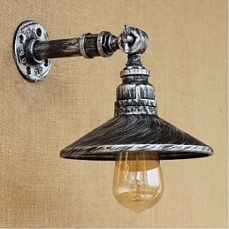 Industriell Stil Nordisk Vannrørsvegglampe Vegglampe Sølv