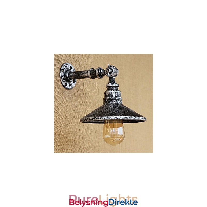 Industriell Stil Nordisk Vannrørsvegglampe Vegglampe Sølv