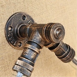 Retro Amerikansk Landsby Kreativ Industri Vind Designer Vannflaske Vegglampe Vegglampe Blå Gjennomsiktig