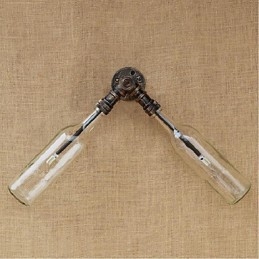 Retro Amerikansk Landsby Kreativ Industri Vind Designer Vannflaske Vegglampe Vegglampe Blå Gjennomsiktig