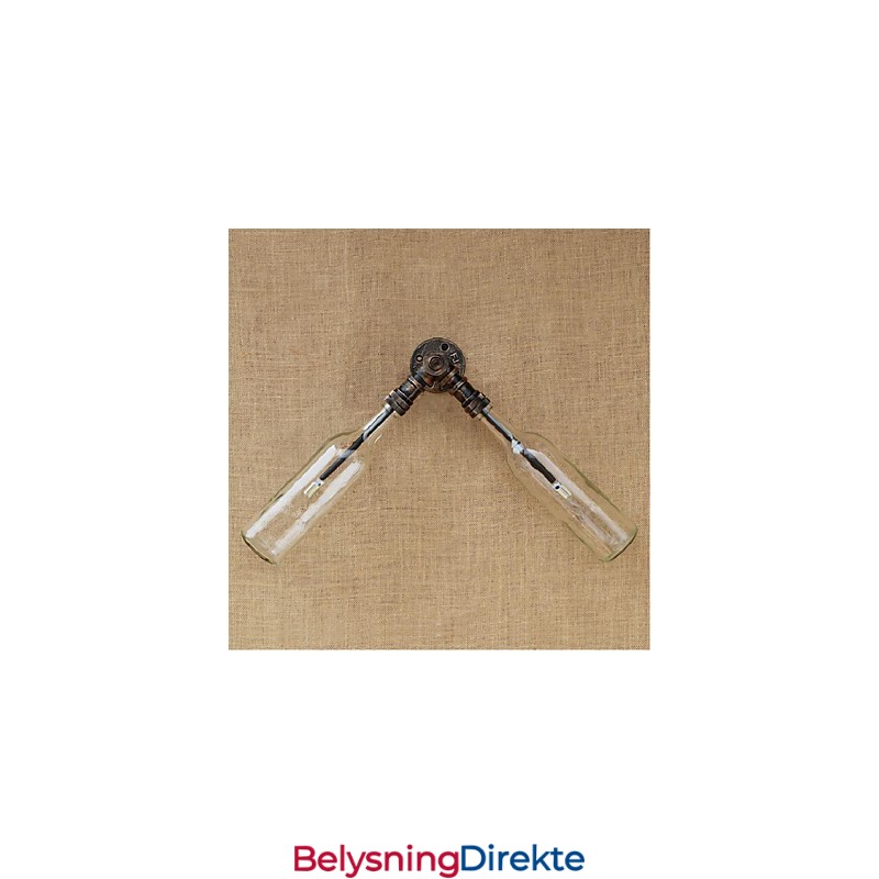 Retro Amerikansk Landsby Kreativ Industri Vind Designer Vannflaske Vegglampe Vegglampe Blå Gjennomsiktig