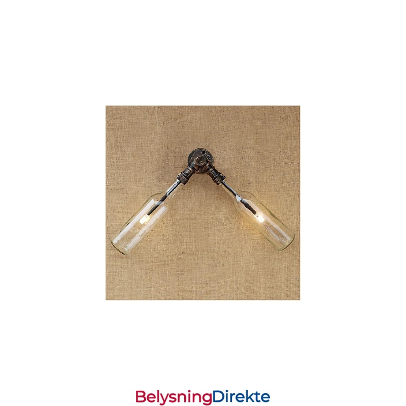 Retro Amerikansk Landsby Kreativ Industri Vind Designer Vannflaske Vegglampe Vegglampe Blå Gjennomsiktig