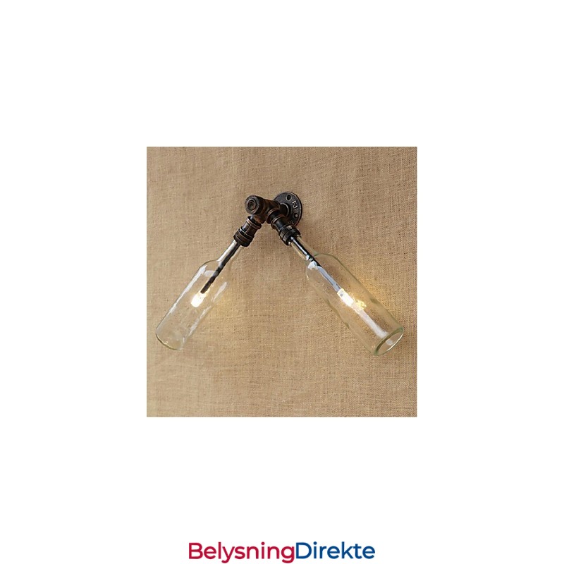 Retro Amerikansk Landsby Kreativ Industri Vind Designer Vannflaske Vegglampe Vegglampe Blå Gjennomsiktig