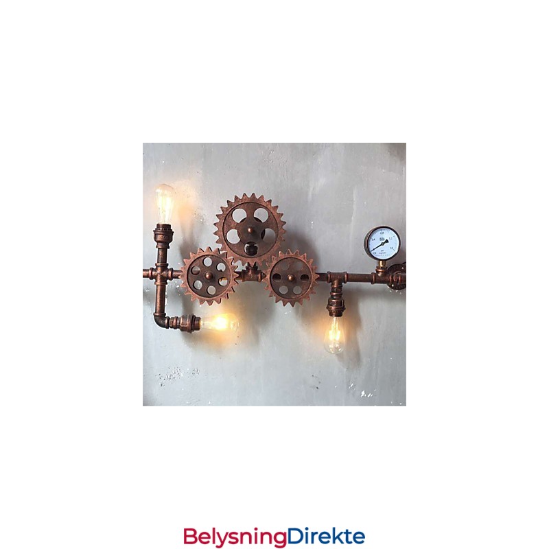 Vintage Industrielle Rørvegglamper I Treform, Kreative, Dreibare Lys, Restaurant, Kafé, Bar, Dekorasjonsbelysning