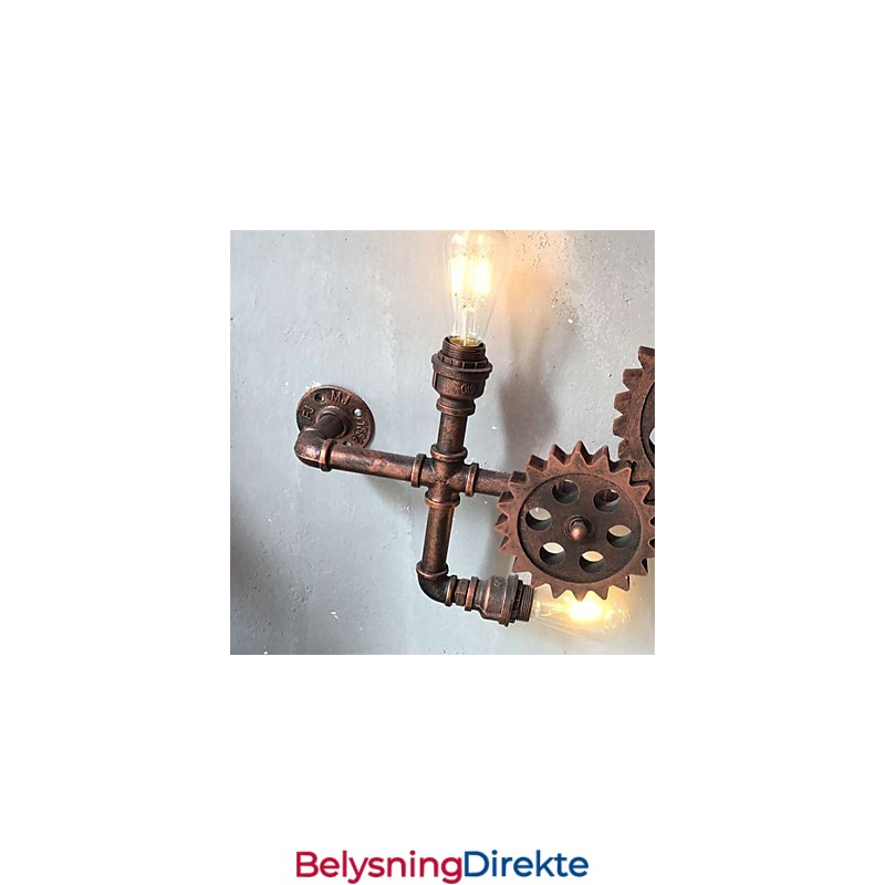 Vintage Industrielle Rørvegglamper I Treform, Kreative, Dreibare Lys, Restaurant, Kafé, Bar, Dekorasjonsbelysning