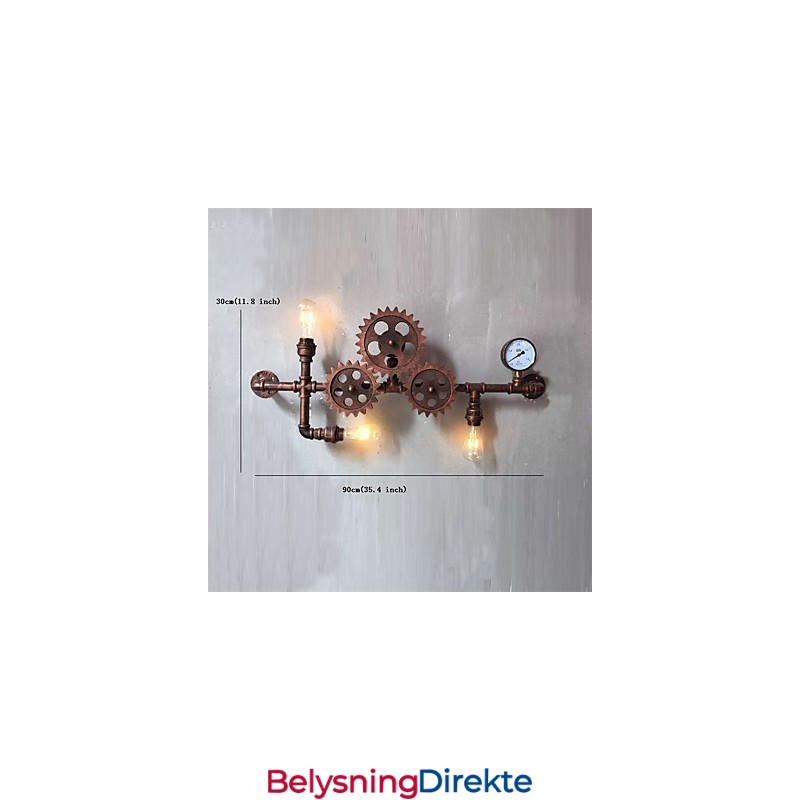 Vintage Industrielle Rørvegglamper I Treform, Kreative, Dreibare Lys, Restaurant, Kafé, Bar, Dekorasjonsbelysning
