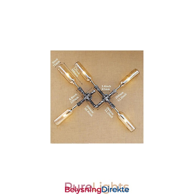 Rustikk Hyttemaling For Omgivelseslys Vegglampe Med Vegglampe