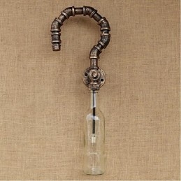 Retro Amerikansk Landsby Kreativ Industri Vind Designer Vannflaske Vegglampe Vegglampe