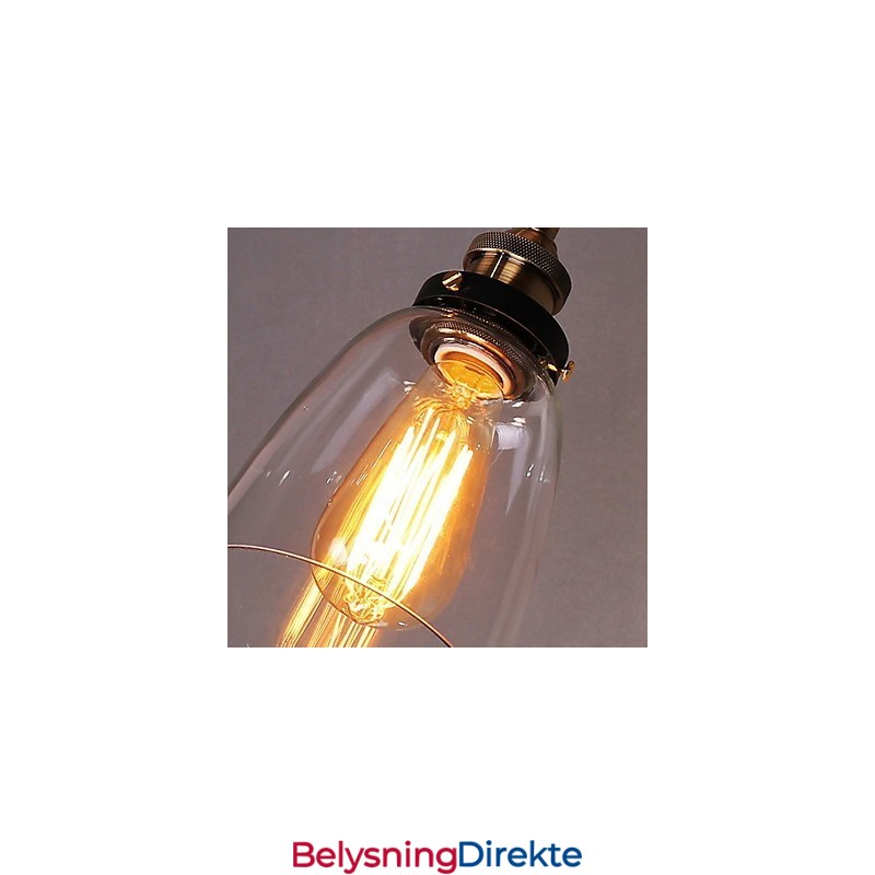 Industriell Edison Simplicity Glassvegglampe I Metall, Veggmontert Lampe Til Spisestue, Arbeidsrom, Kontor, Gang