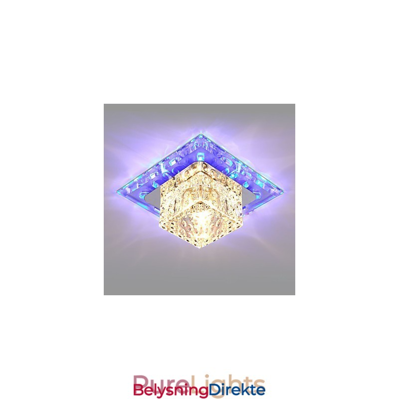 Mini Krystall Taklampe Spotlight 3W Kreativ Lampe Rørlys Fargerik Farge Firkantet Kuppellys