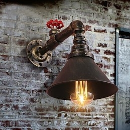Vannrør Vegglamper Retro Industriell Stil Kreativ Landlig Metall Restaurant Kafé Barer Barbord Vegglamper