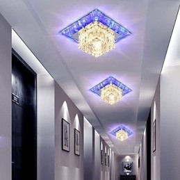 Mini Krystall Taklampe Spotlight 3W Kreativ Lampe Rørlys Fargerik Farge Firkantet Kuppellys