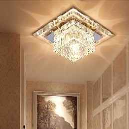 Mini Krystall Taklampe Spotlight 3W Kreativ Lampe Rørlys Fargerik Farge Firkantet Kuppellys