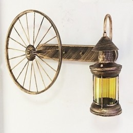 Rustikk Hyttemalingsfunksjon For Mini-Stil Opplyst Vegglampe I Vegg