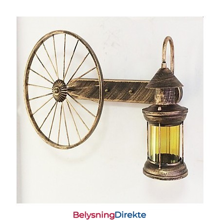 Rustikk Hyttemalingsfunksjon For Mini-Stil Opplyst Vegglampe I Vegg