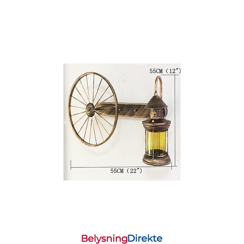 Rustikk Hyttemalingsfunksjon For Mini-Stil Opplyst Vegglampe I Vegg