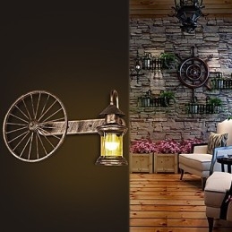 Rustikk Hyttemalingsfunksjon For Mini-Stil Opplyst Vegglampe I Vegg