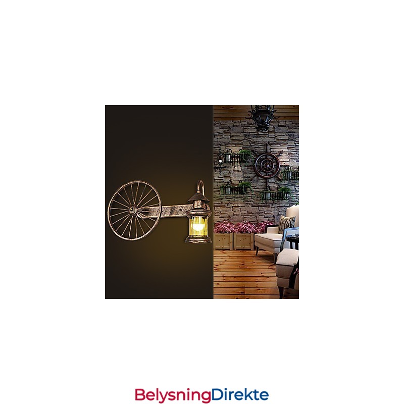 Rustikk Hyttemalingsfunksjon For Mini-Stil Opplyst Vegglampe I Vegg