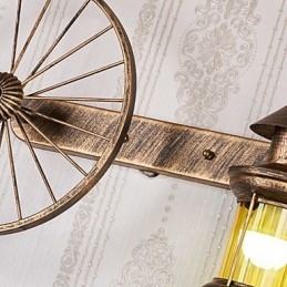 Rustikk Hyttemalingsfunksjon For Mini-Stil Opplyst Vegglampe I Vegg