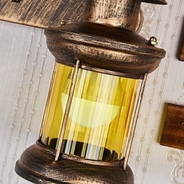 Rustikk Hyttemalingsfunksjon For Mini-Stil Opplyst Vegglampe I Vegg