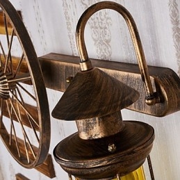 Rustikk Hyttemalingsfunksjon For Mini-Stil Opplyst Vegglampe I Vegg