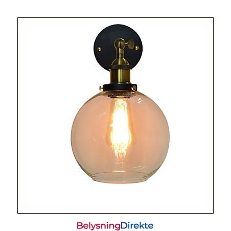 Vegglampe I Jern, Svart, Enkel, Retro Vegglampe, Dekorativ Vegglampe I Europeisk Stil Med Ett Hode