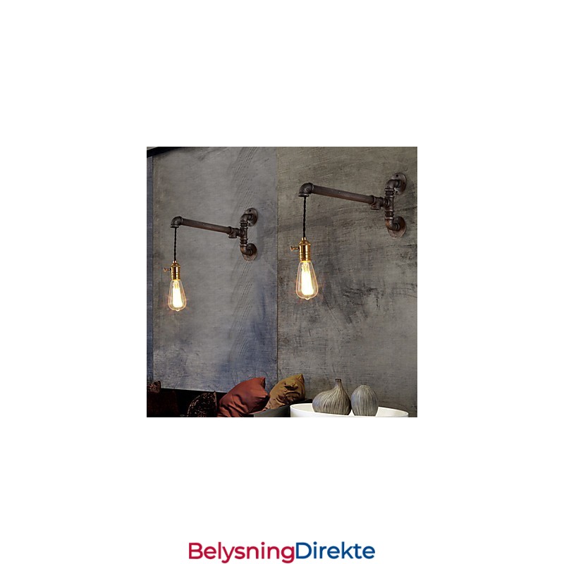 Vintage Industrielle Rørvegglamper Med Bryter Kreative Lys Restaurant Kafé Bar Dekorasjonsbelysning Med 1 Lyspære Malt Overflate