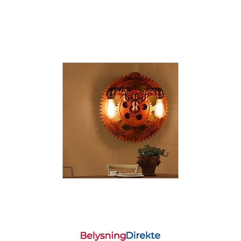 2 Hoder Vintage Industrielle Vegglamper I Treformet Form Restaurant Kafé Bar Dekorasjon Vegglampetter