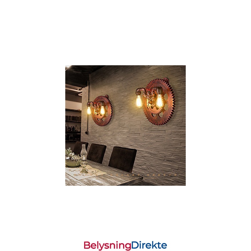 2 Hoder Vintage Industrielle Vegglamper I Treformet Form Restaurant Kafé Bar Dekorasjon Vegglampetter