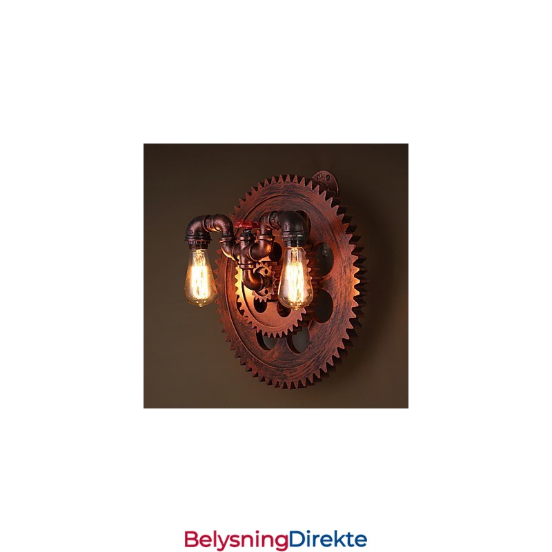 2 Hoder Vintage Industrielle Vegglamper I Treformet Form Restaurant Kafé Bar Dekorasjon Vegglampetter