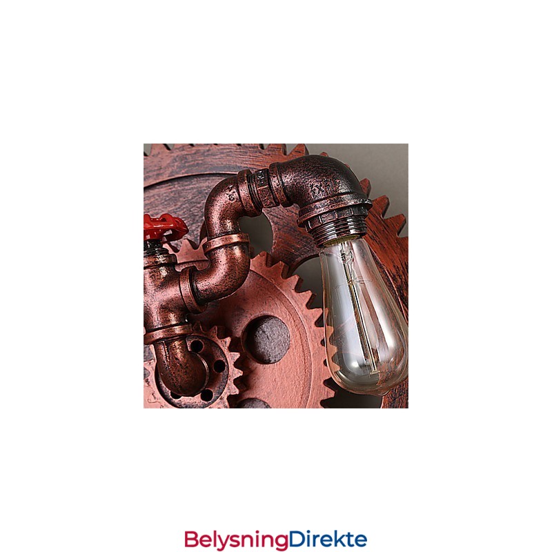 2 Hoder Vintage Industrielle Vegglamper I Treformet Form Restaurant Kafé Bar Dekorasjon Vegglampetter