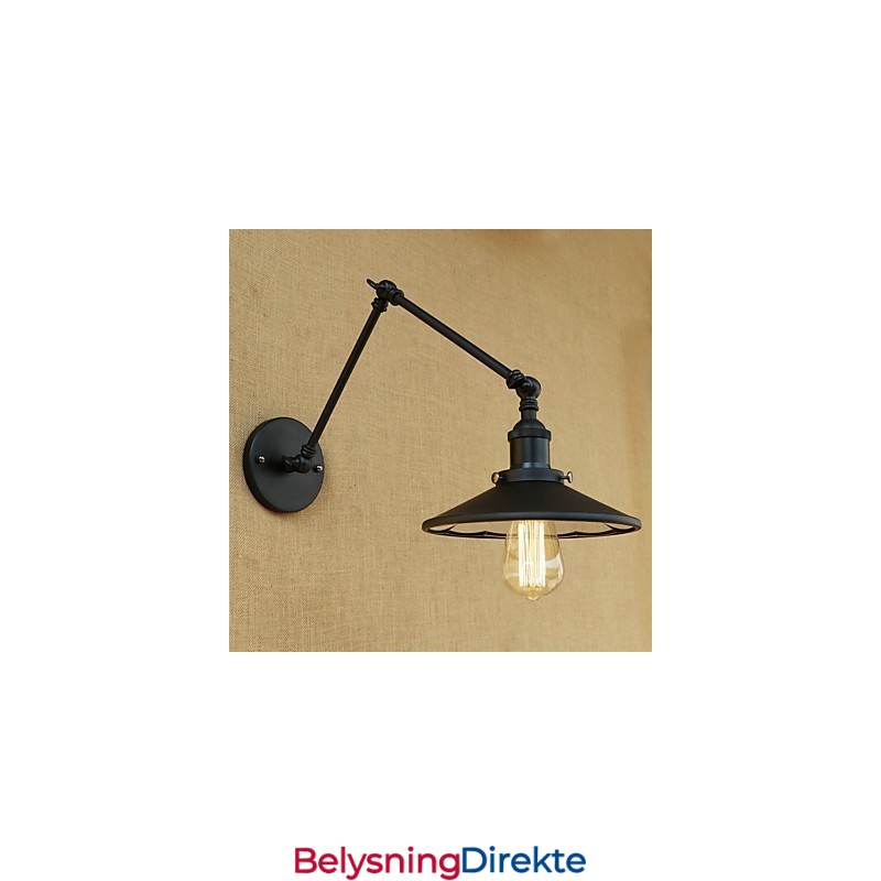 Rustikk Hytte, Landlig Retro-Maleri For Mini-Vegglampe Med Svingarm