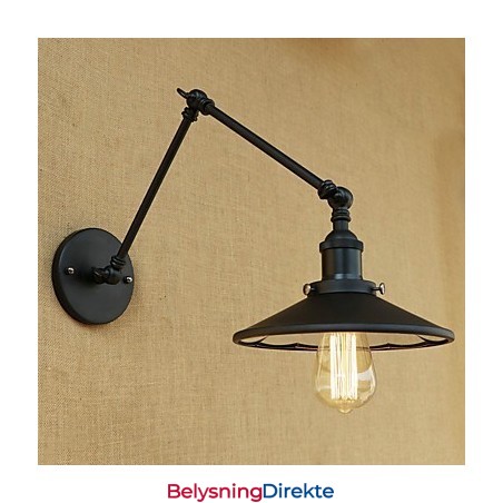 Rustikk Hytte, Landlig Retro-Maleri For Mini-Vegglampe Med Svingarm