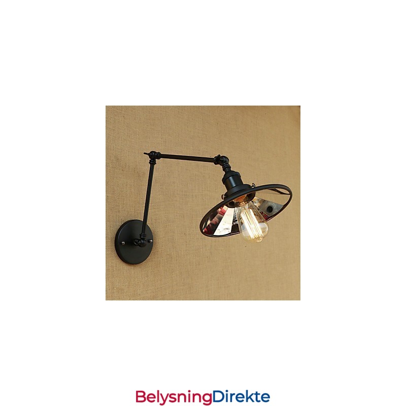 Rustikk Hytte, Landlig Retro-Maleri For Mini-Vegglampe Med Svingarm