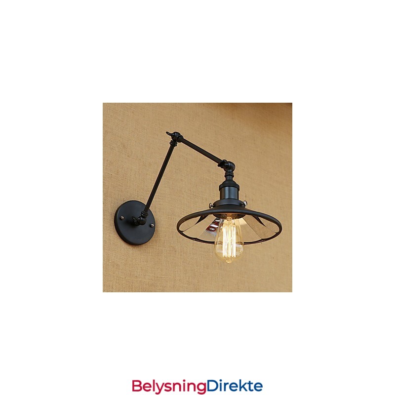 Rustikk Hytte, Landlig Retro-Maleri For Mini-Vegglampe Med Svingarm