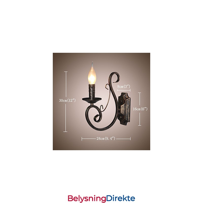 Mini Retro Vegglampe I Metallformet Vegglampe I Gangstil