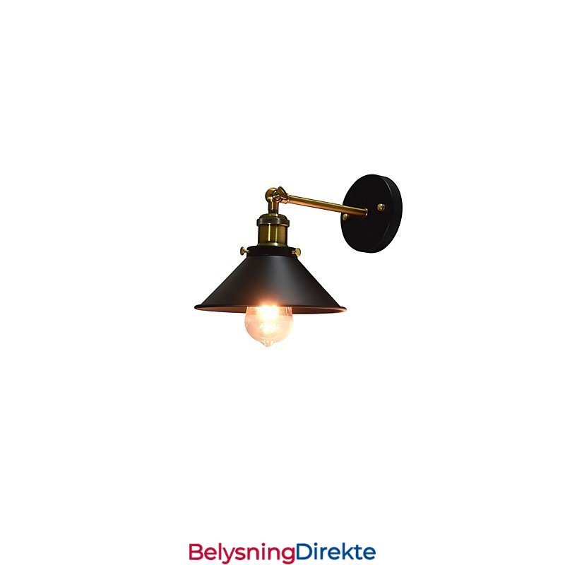 Mal Enkeltvegg Jernvegglampe Dum Svart Lyssabellampe På Veggen