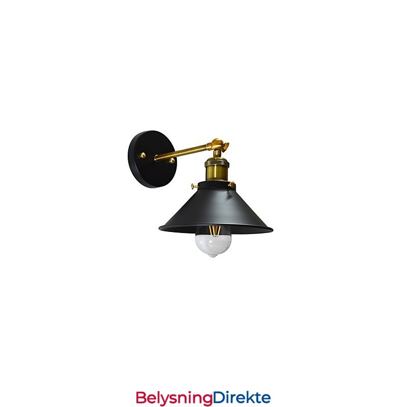 Mal Enkeltvegg Jernvegglampe Dum Svart Lyssabellampe På Veggen