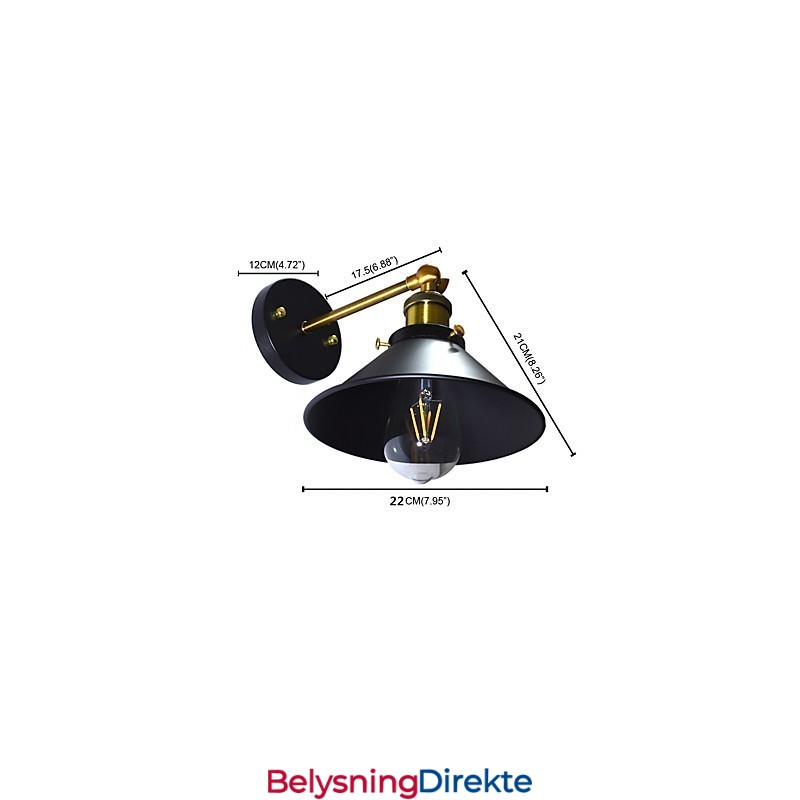 Mal Enkeltvegg Jernvegglampe Dum Svart Lyssabellampe På Veggen