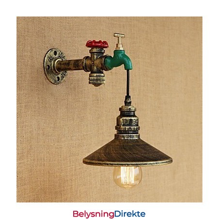 Landlig Retro-Maleri I Ministil Med Omgivende Lys, Vegglampe