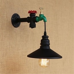 Landlig Retro-Maleri I Ministil Med Omgivende Lys, Vegglampe