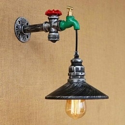 Landlig Retro-Maleri I Ministil Med Omgivende Lys, Vegglampe