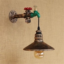 Landlig Retro-Maleri I Ministil Med Omgivende Lys, Vegglampe
