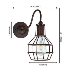 Vegglampe Vegglampe Rustfarget Retro Vegglampe