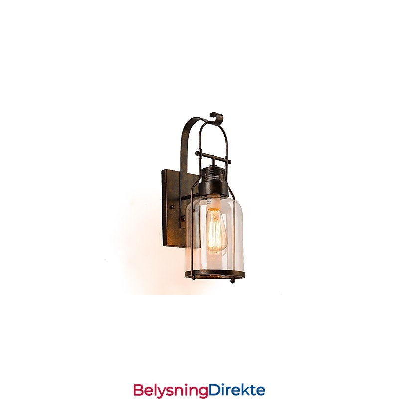 Retro Industriell Loftlykt Med 1 Lys Og Klart Glass