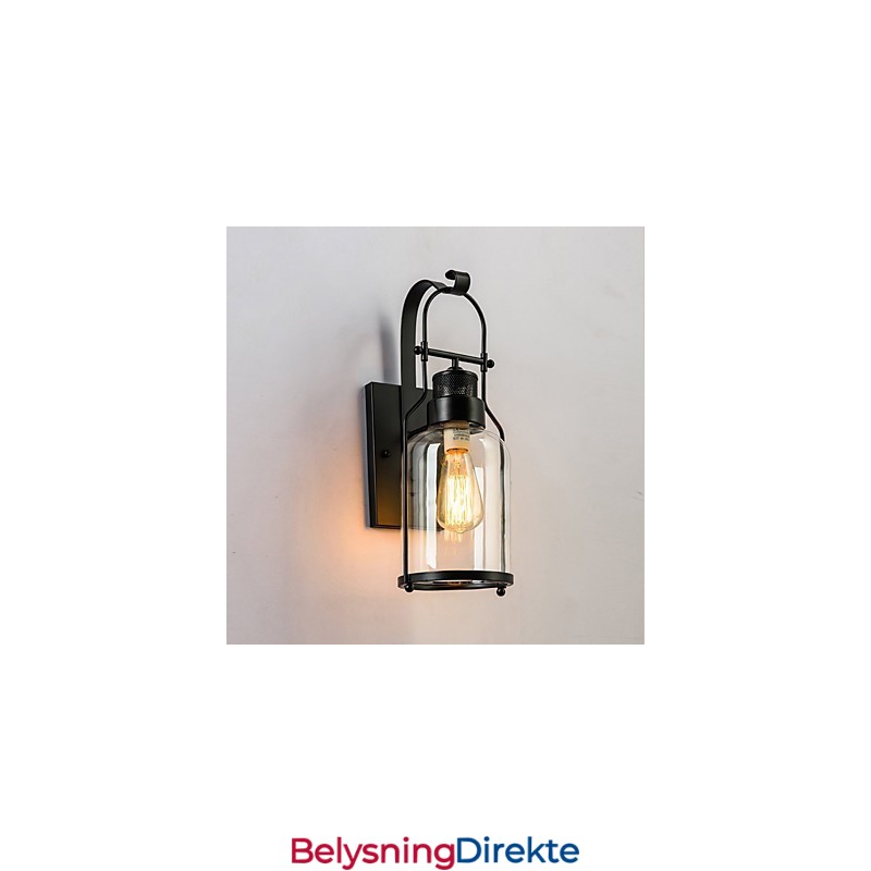 Retro Industriell Loftlykt Med 1 Lys Og Klart Glass
