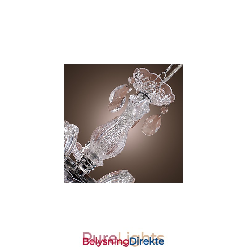 Upligh Krom Taklampe Stearinlys Akryl Armatur Lysekrone Anheng