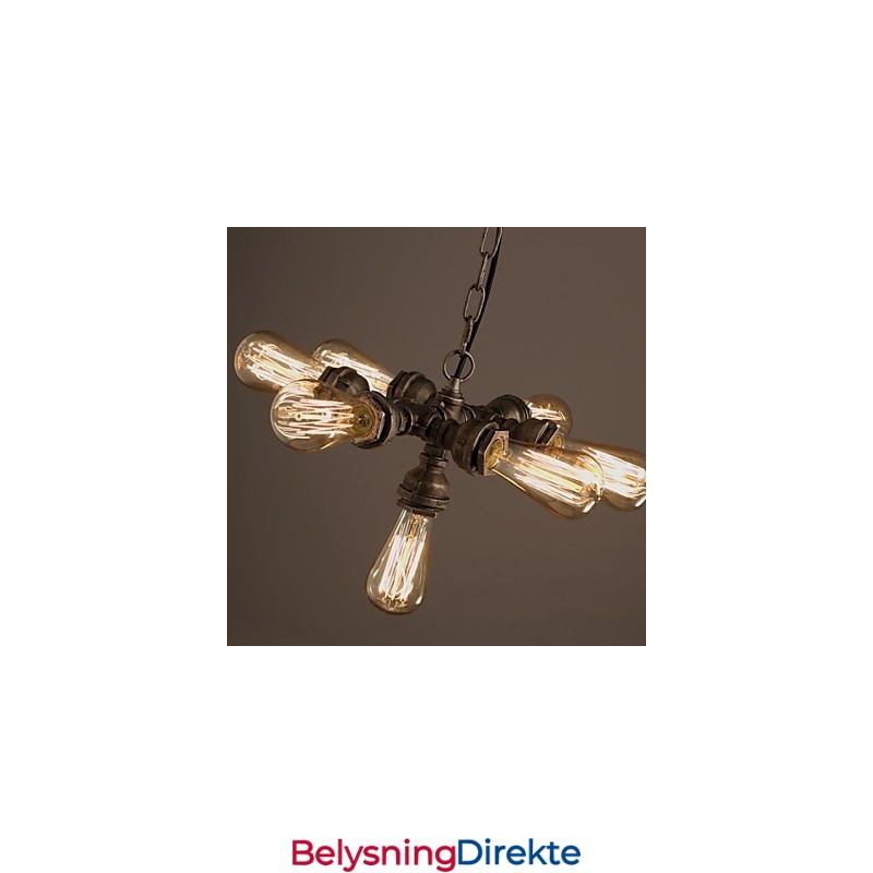 Amerikansk Industriell Vannrør Retro-Stil Wind 7-Lys Anhengslysekrone