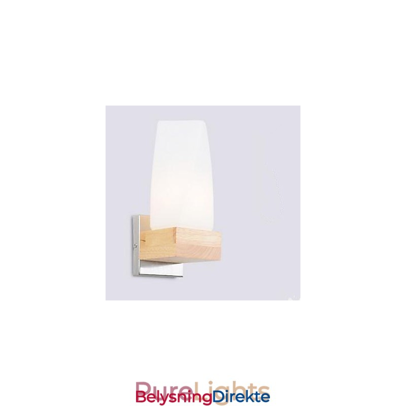 Simplicity Nordic Wood Art Stue Korridor Balkong Glass Heltre Vegglampe Til Soverom Sengens Hodegjerde